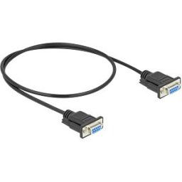DELOCK 86822 - Serial Cable RS-232 D-Sub9 female to female with narrow plug hou