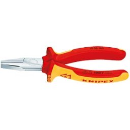 KNIPEX KN 20 06 160 - Flat nose pliers polished, 2-component, 160 mm, VDE-tested