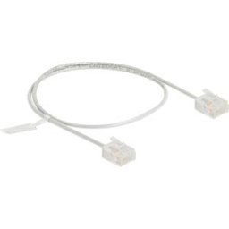DELOCK 80757 - RJ45 Network Cable Cat.6 UTP Ultra Slim 0.5 m grey with short pl