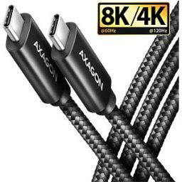 AXAGON AXG BUCM432-CM10 - USB 3.2 cable, C connector, 40 Gbps, 8K 60 Hz, HDR10, 1 m