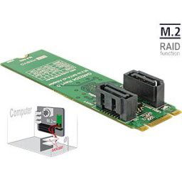 DELOCK 62961 - Converter M.2 Key B+M male > 2 x SATA 7 pin male with RAID