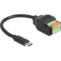 DELOCK 66066 - USB 2.0 cable, C male to terminal block with push button, 15 cm
