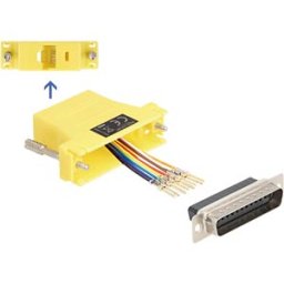 DELOCK 67116 - Adapter D-Sub 25 Pin plug > RJ45 jack Mounting kit, yellow
