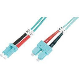 DIGITUS 2532023 - FO patch cable, OM3, LC / SC, duplex, turquoise, 2m