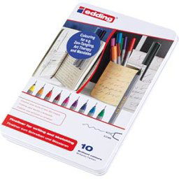 EDDING 55/10S - Fineliner Set metalbox, 0,30 mm, 10 colours