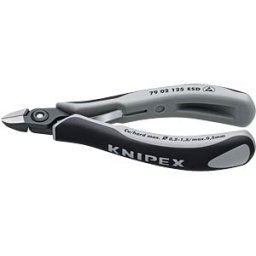 KNIPEX KN 79 02 125 ESD - Electronics side cutters, round with bevel, ESD