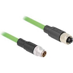 DELOCK 80434 - M12 cable, X-coded, 8 pin plug / socket, 5 m