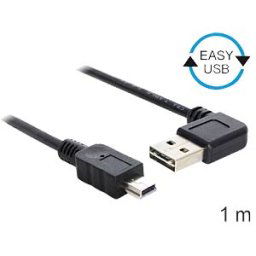 DELOCK 83378 - Easy USB 2.0 A plug, angled > mini plug 1 m
