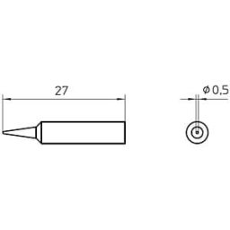 WELLER SPITZE XNT 1 - XNT 1 soldering tip, Ø 0.5 mm