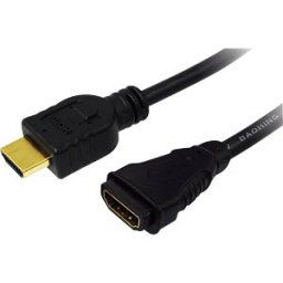 LOGILINK CH0057 - HDMI cable, A/M to A/F, 4K/30 Hz, black, 3 m