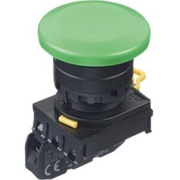 IDEC ID YW1BM4E10G - YW-22mm, PB, mushroom, plastic, momt, 1NO, green