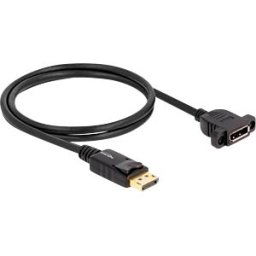 DELOCK 87825 - DisplayPort 1.4 cable, 8K 30 Hz, panel-mount, 1 m