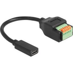 DELOCK 66067 - USB 2.0 cable, C female to terminal block with push button, 15 c