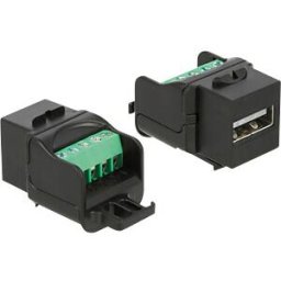 DELOCK 86386 - Keystone module USB 2.0 A female to terminal block black