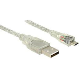 DELOCK 83898 - Cable USB 2.0 Type-A male > USB 2.0 Micro-B male 1 m transparent