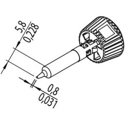 ERSA 0142CDLF08A - ERSADUR soldering tip, 0.8 mm, asymmetrical