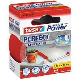TESA 56343 RT - TESA extra Power cloth tape, 38 mm, red