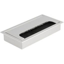 DELOCK 66861 - Cable grommet for desk mounting, brush, 160 x 80 x 28 mm, silver