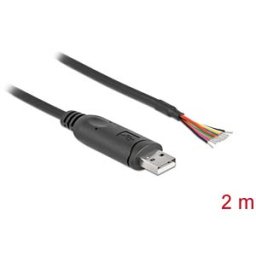 DELOCK 90416 - USB 2.0 converter, A to 1x RS-232, 9x open ends, 2 m