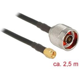 DELOCK 89420 - HF antenna cable, N connector > SMA connector, 2.5 m