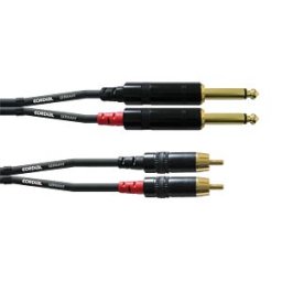 CORDIAL CFU-PC 0,9 - 2 x cable, jack plug/RCA plug/0.9 m