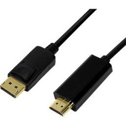 LOGILINK CV0127 - DisplayPort cable, DP/M to HDMI-A/M, 4K/30 Hz, black, 2 m