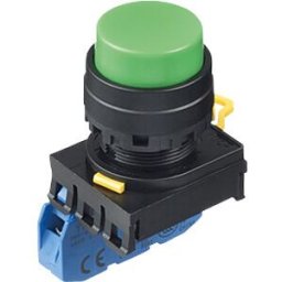 IDEC ID YW1BA2E10G - YW-22mm, PB, extended, plastic, maint, 1NO, green