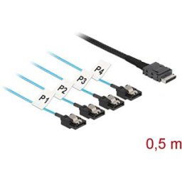 DELOCK 85468 - OCuLink cable, SFF-8611 > 4 x SATA 7-pin 0.5 m