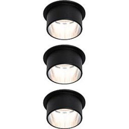 PAULMANN PLM 93383 - Recessed light Gil, 3 x 6 W, 470 lm, 2700 K, matt black/iron