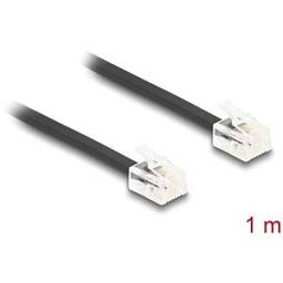 DELOCK 88301 - Telephone Cable RJ11 plug to RJ11 plug black 1 m