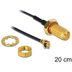 DELOCK 88746 - HF RP-SMA jack/mount > MHF/U.FL, 200 mm