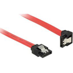 DELOCK 83978 - SATA 6 Gb/s male>male downw. ang. 30 cm red