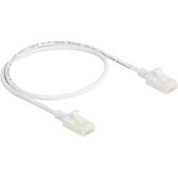DELOCK 80358 - Patch cable Cat.6a U/UTP Slim 0.5 m white