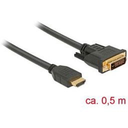 DELOCK 85651 - HDMI to DVI 24+1 cable bidirectional 0.5 m