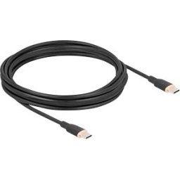 DELOCK 81240 - USB 2.0 cable, C plug > C plug, silicone, black, 4.0 m