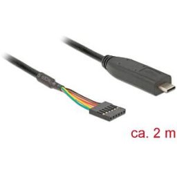 DELOCK 63913 - Converter USB Type-C 2.0 male > LVTTL 3.3 V 6 pin pin header 2 m