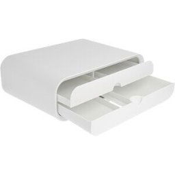 DELOCK 18325 - Monitor Stand with two Drawers white