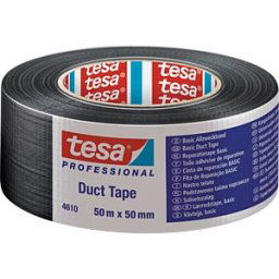 TESA 04610 SW - Fabric tape Professional Duct Tape, 50 m x 50 mm, black