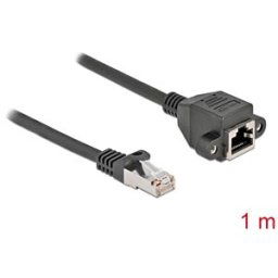 DELOCK 87001 - Cat.6a extension cable, S/FTP, black, 1 m
