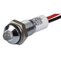 APEM APM Q6P3C W24E - Indicator LED, 24 V DC, 6 mm, wired, white/BrC