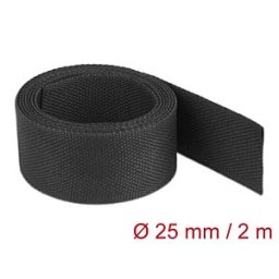 DELOCK 20795 - Gewebeschrumpfschlauch 2 m x 25 mm Schrumpfungsrate 2:1 schwarz