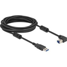 DELOCK 81107 - USB 3.0 cable, A plug to B plug, 90° top, 5 m
