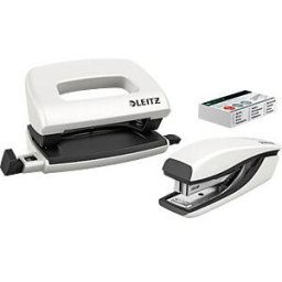 LEITZ 55612001 - NeXXt WOW Mini Stapler and Hole Punch Set, weiß