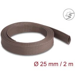 DELOCK 20901 - Braided Sleeve rodent resistant stretchable 2 m x 25 mm brown