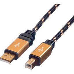ROLINE GOLD ROLINE 11028805 - USB 2.0 cable, USB-A to USB-B connector, 4.5 m