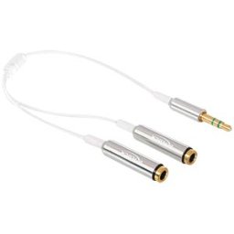 DELOCK 65355 - Cable/jack 1x plug > 2 x socket, white, 3-pin