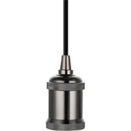 BLULAXA 49508 - Vintage pendant light, E27 base, textile cable 1.5 m, black
