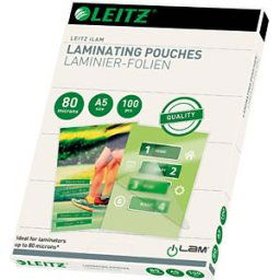 LEITZ 33817 - Hot laminating films, iLAM, DIN A5, 80 mic, pack of 100