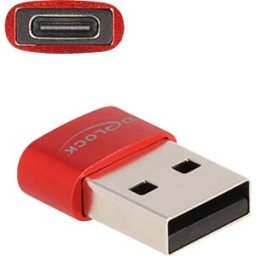 DELOCK 60050 - Adapter USB 2.0 A male > C female, red