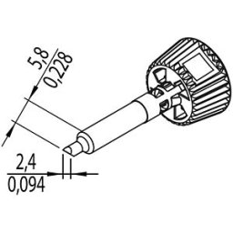 ERSA 0142CDLF24A - ERSADUR soldering tip, 2.4 mm, asymmetrical
